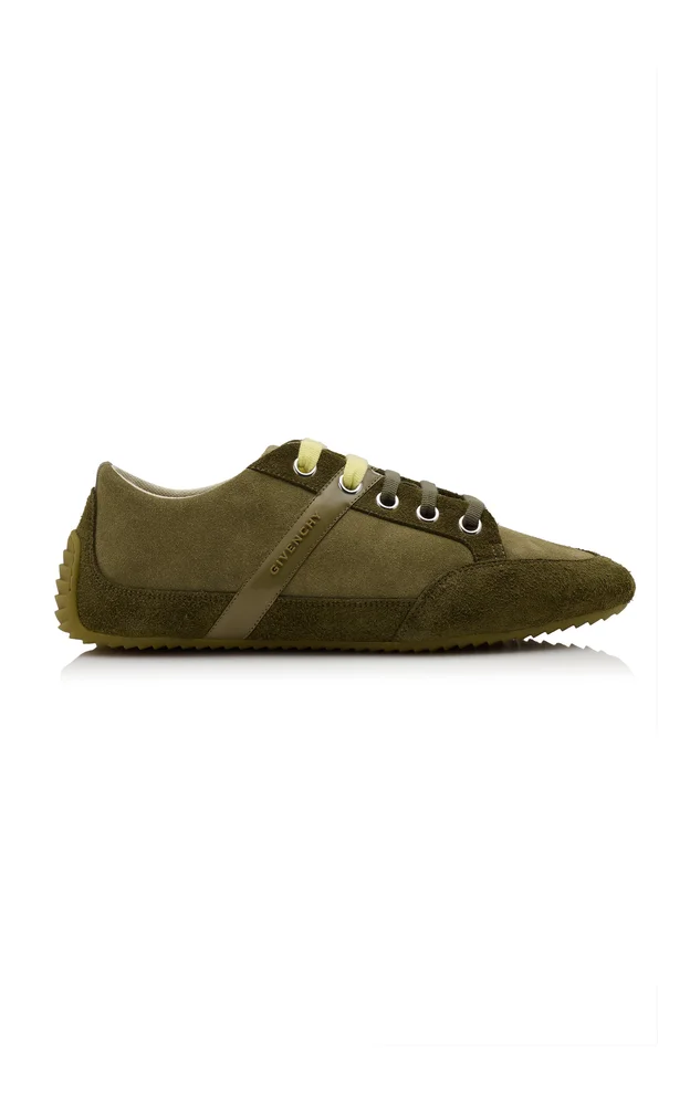 Slim Suede-Leather Low-Top Sneakers