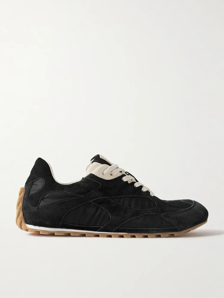 Orbit Flash suede-trimmed leather and shell sneakers