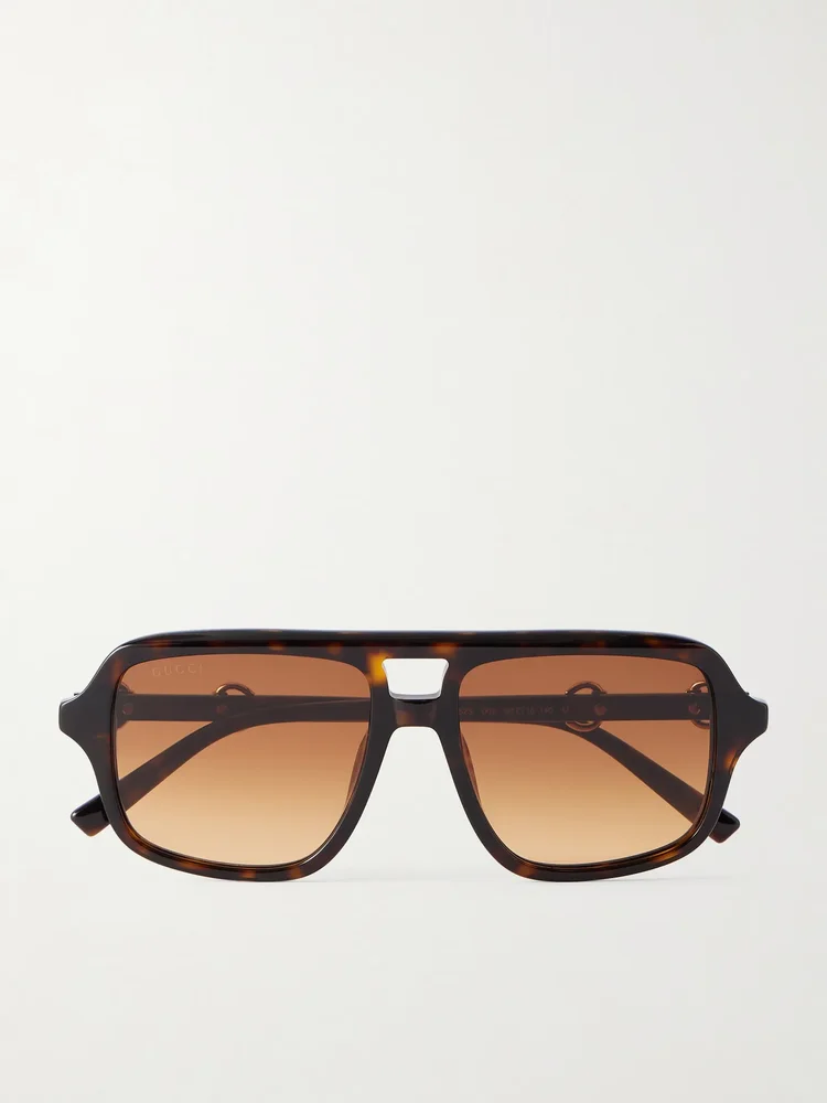 Aviator-style acetate sunglasses