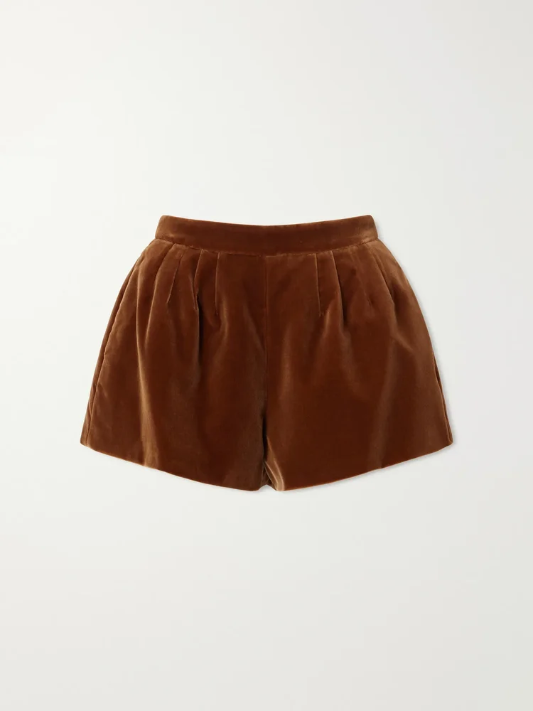 Tinker cotton-velvet shorts