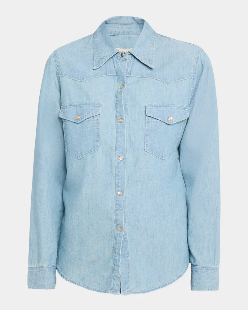 Travis Chambray Western Button-Down Shirt