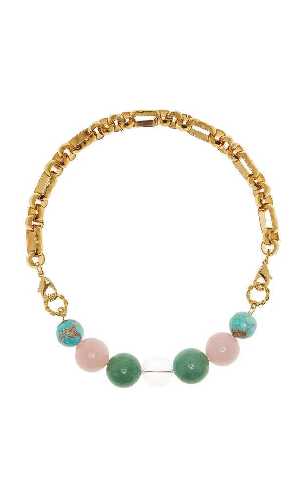 Bubbles 22K Gold-Plated Brass Multi-Stone Necklace