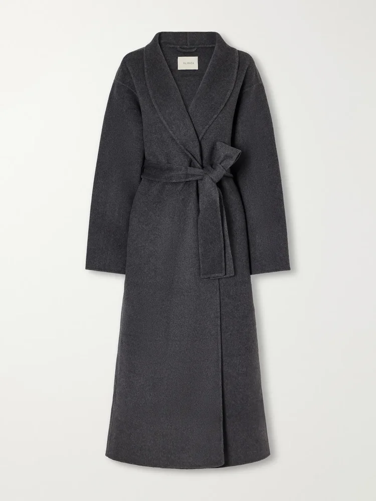 Mara belted wool and cashmere-blend coat