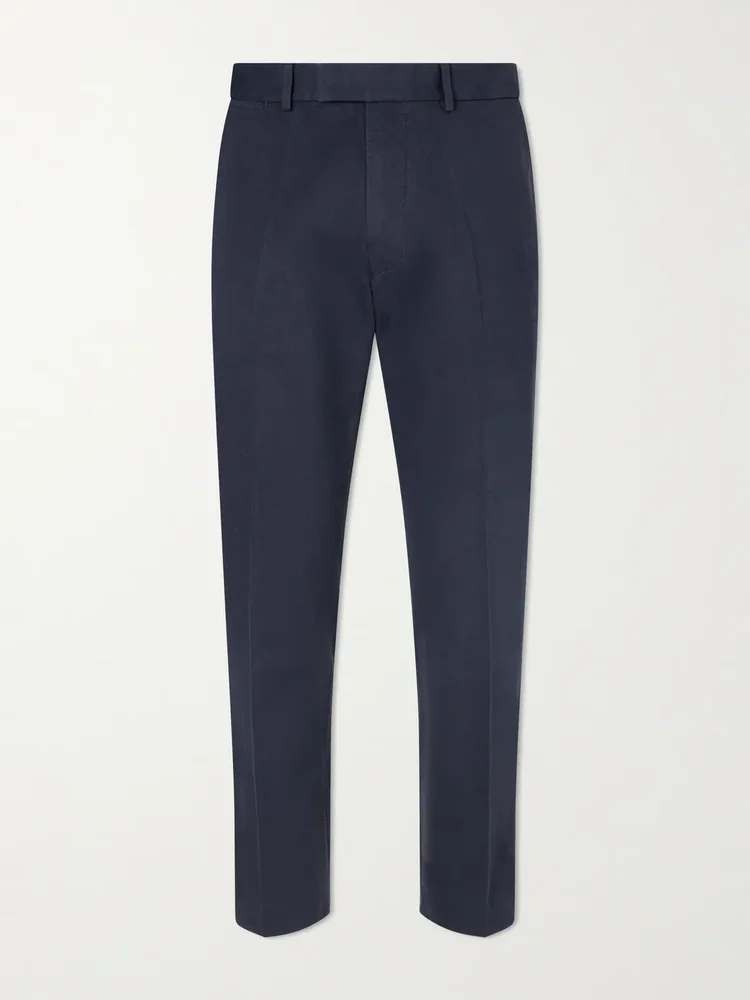 Straight-Leg Cotton-Drill Trousers