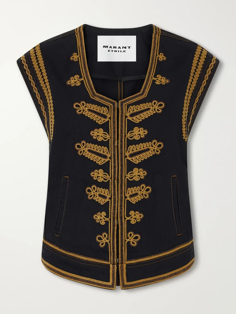 Edmee embroidered cotton vest