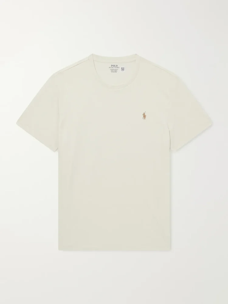 Logo-Embroidered Cotton-Jersey T-Shirt