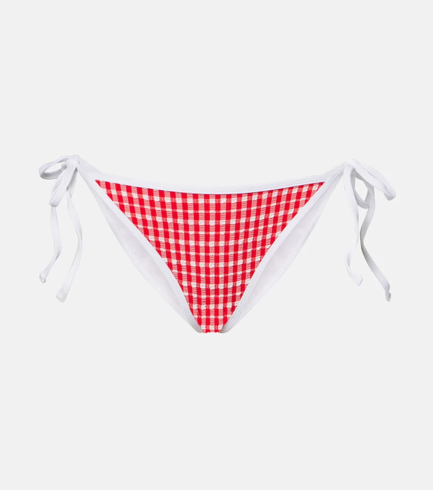 Ties gingham bikini bottoms