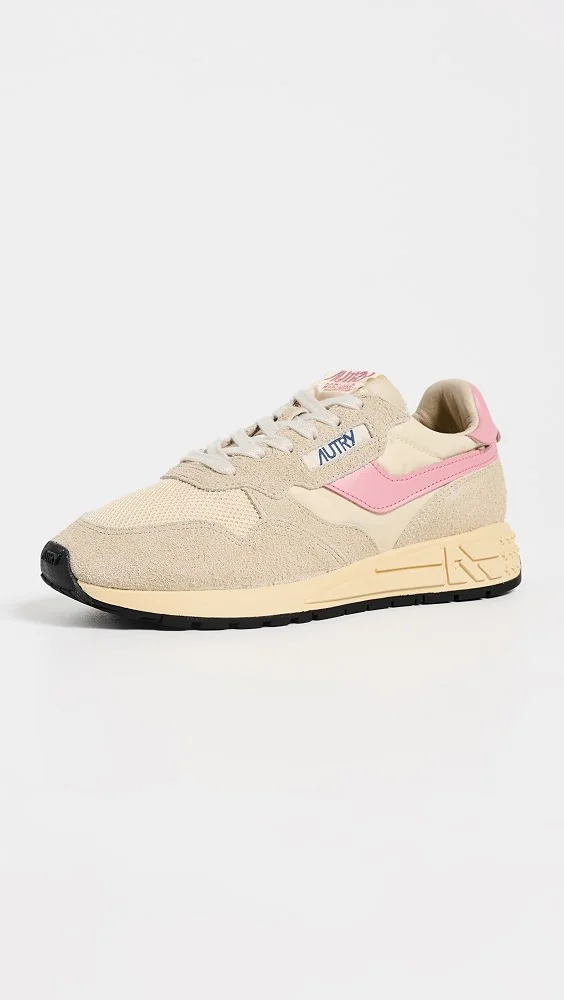 Reelwind Low Suede Sneakers (Ecru/Geranium Pink)