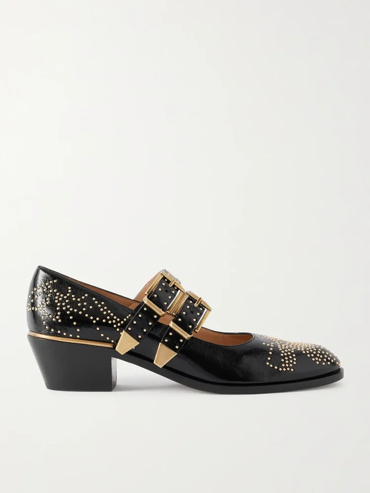 Susanna Studded Leather Mary Jane Pumps