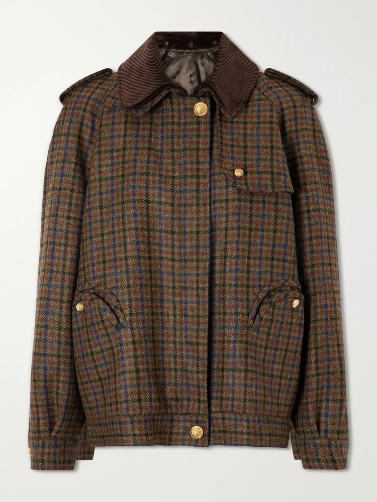 Chausie checked wool trench jacket