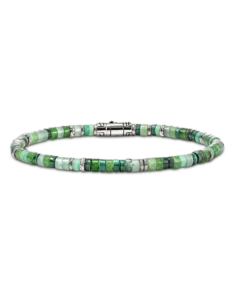 Heishi Chain Bracelet Sterling Silver Hardstones Emeralds Bus9012521mhqzatr