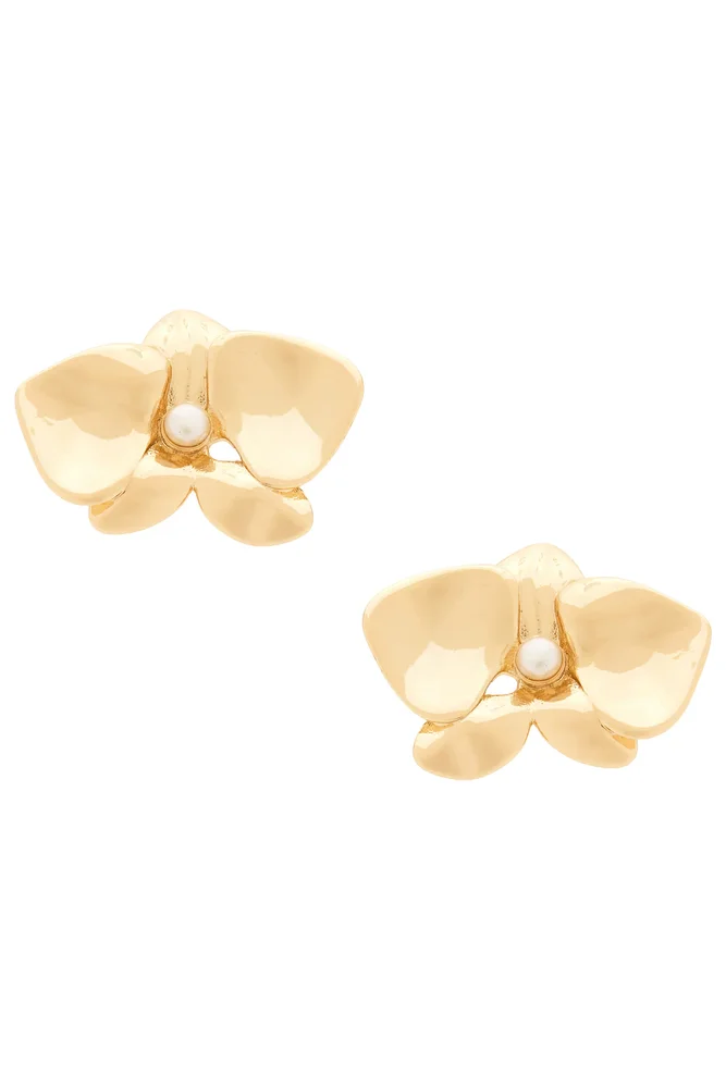 Pearl Blossom Stud Earrings