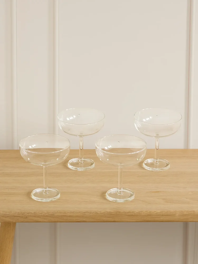 Roma set of four crystal-embellished glass cocktail coupes