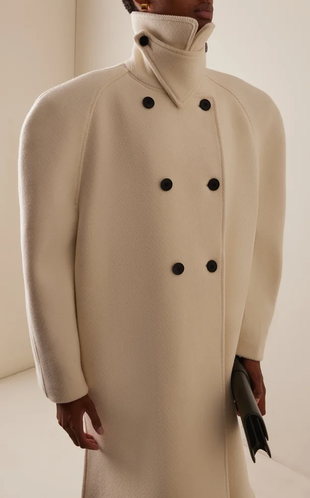 Knot Front Wool Coat
