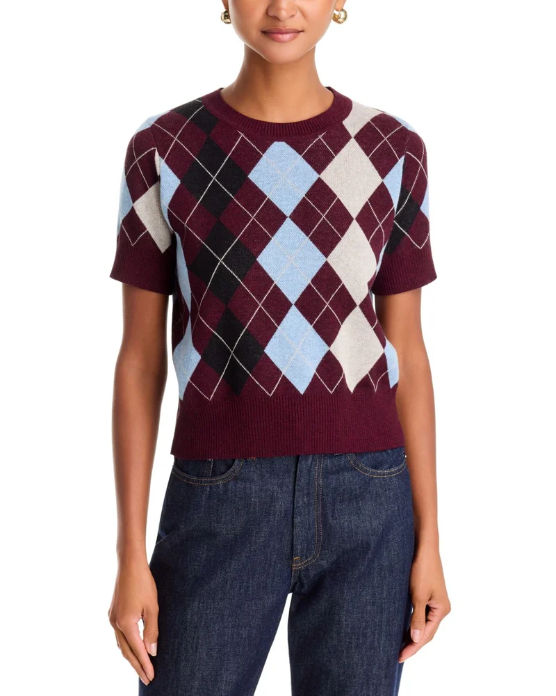 Bria Argyle Sweater Top