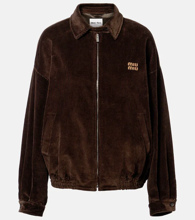 Oversized cotton corduroy blouson jacket
