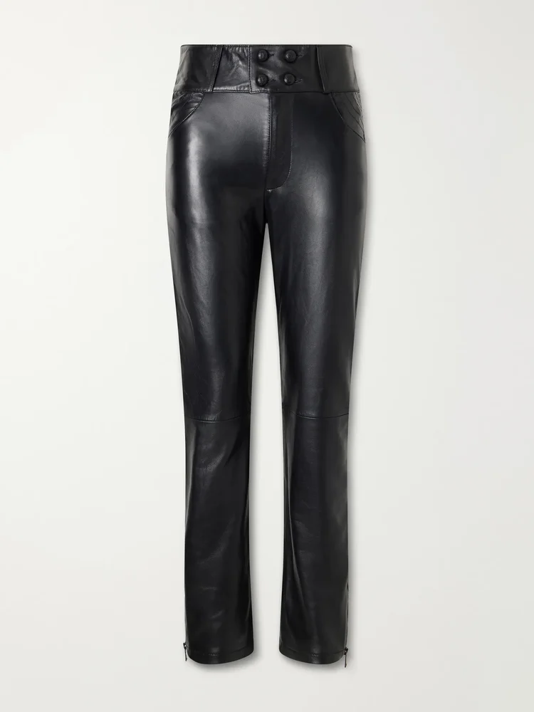 Darryl leather straight-leg pants