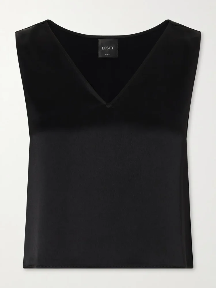 barb satin tank top