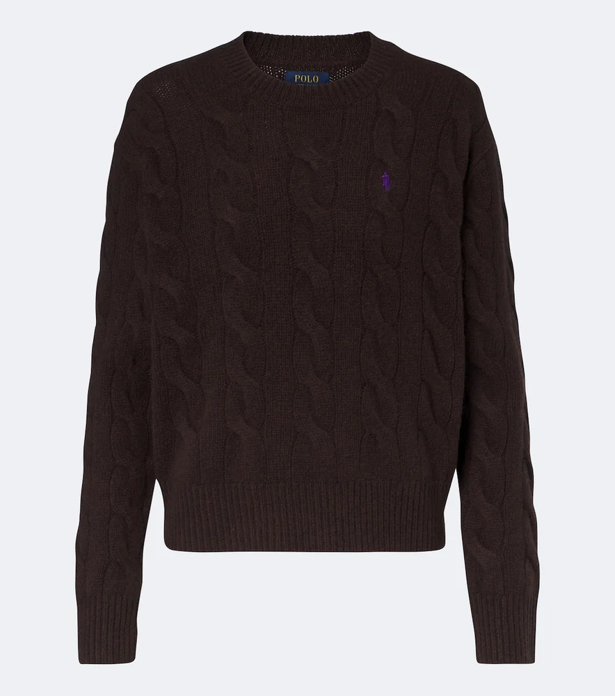 Cable-knit wool and cashmere sweater