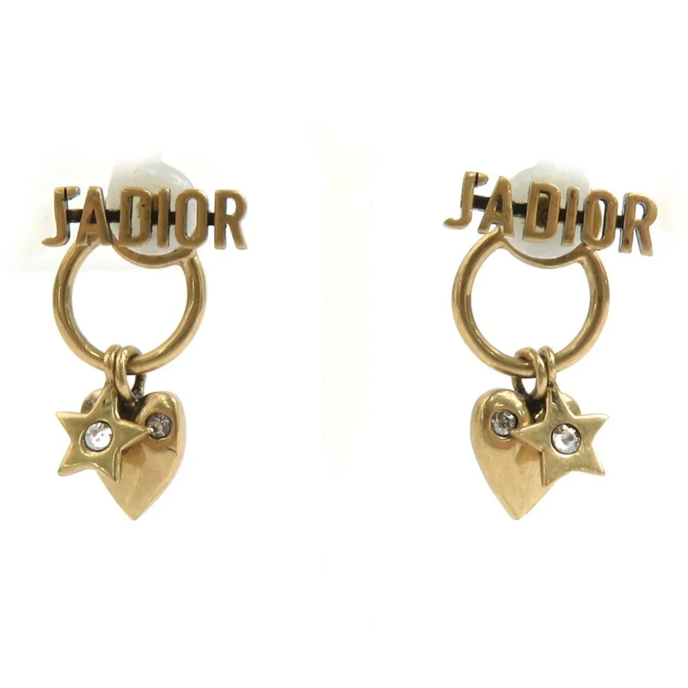 Pre-Owned Earrings Gold-Tone Metal
