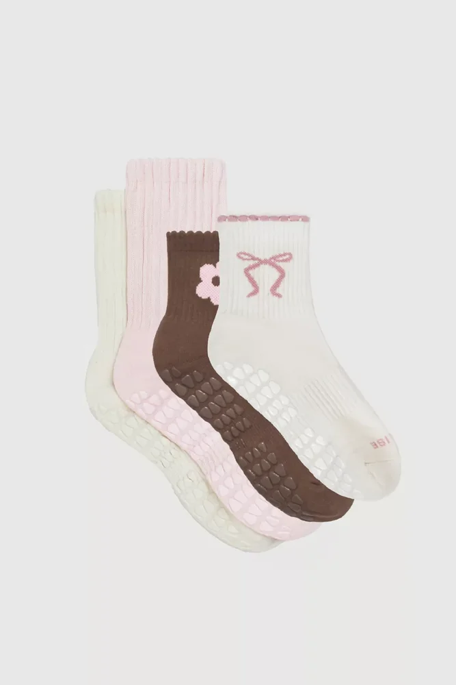 Ballerine Set of 4 Pilates Grip Socks
