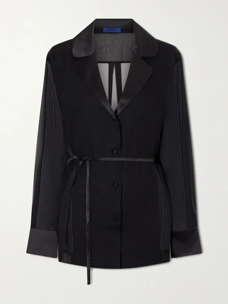 Bretagne belted silk jacket