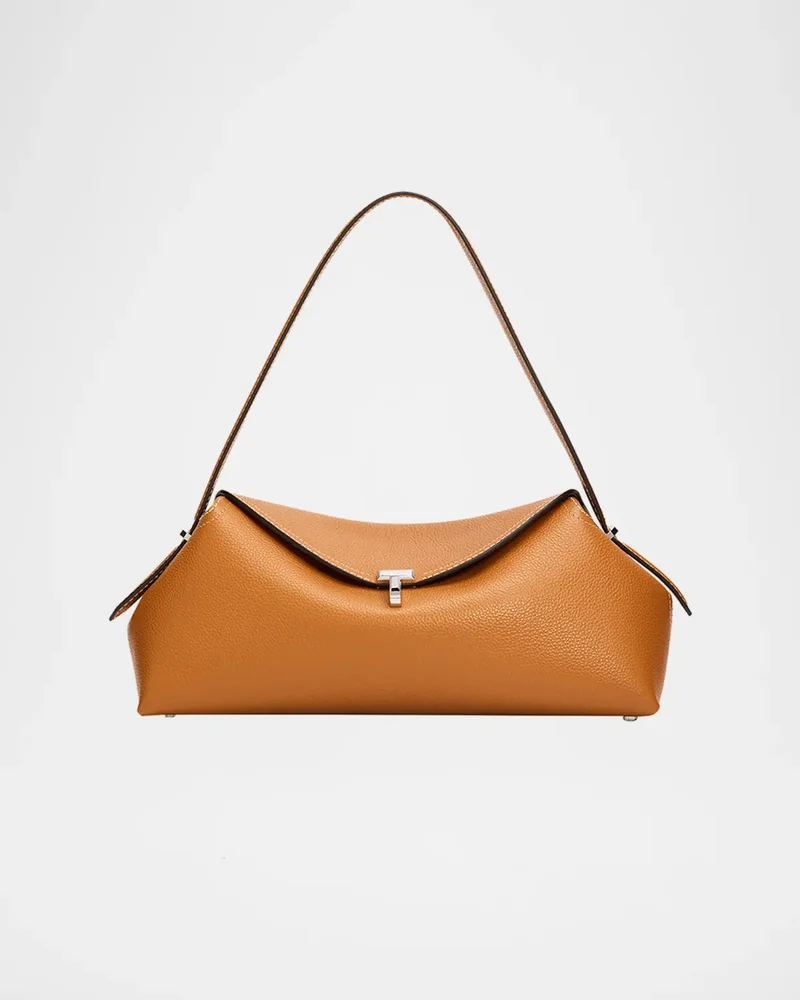 Grained Leather T-Lock Shoulder Bag