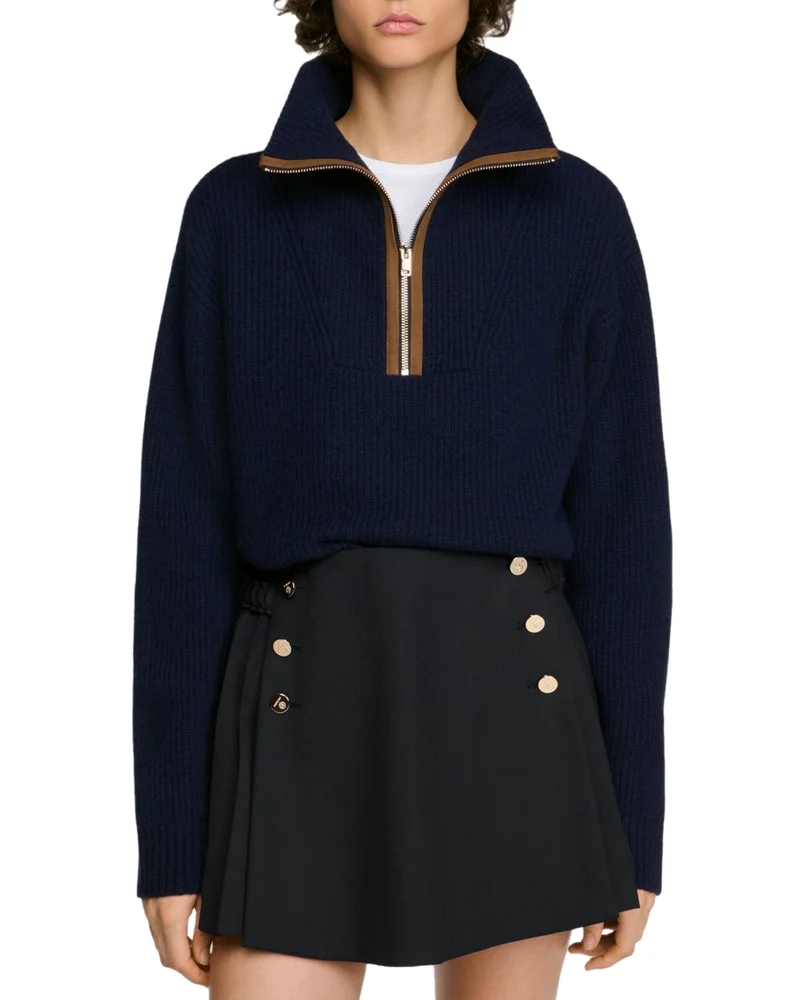 Mara Wool & Cashmere Half Zip Sweater