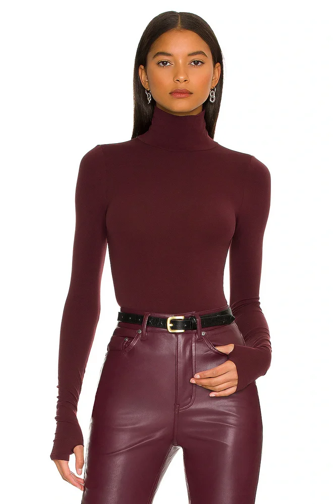 Ballet Turtleneck Bodysuit With Thumb Holes