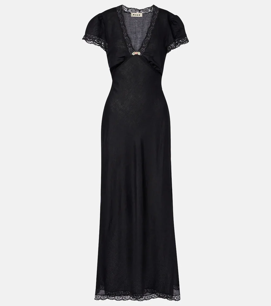 Clarice lace-trimmed midi dress