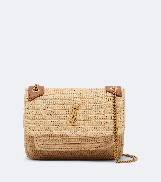Niki Mini raffia crossbody bag