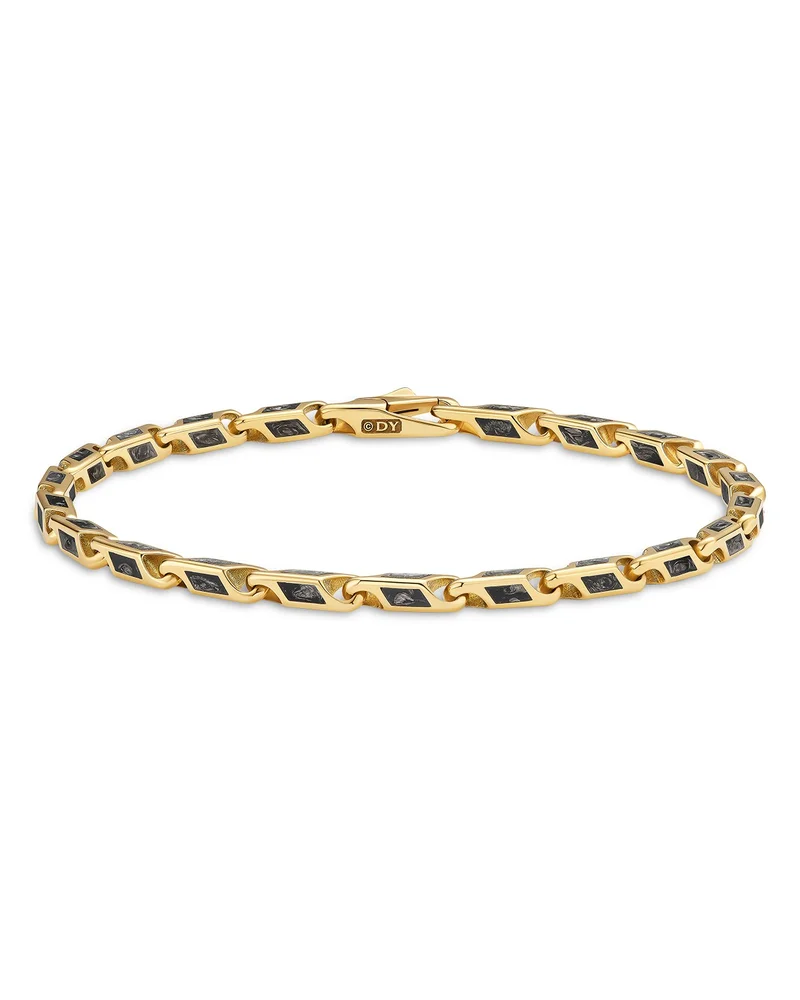 Streamline® Faceted Chain Bracelet in 18K Yellow Gold with Forged Carbon, 4.3mm