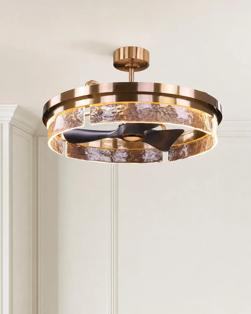 Sinclair 34" LED Chandelier with Fan