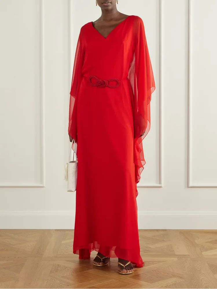 Gesto Continuo silk-chiffon maxi dress