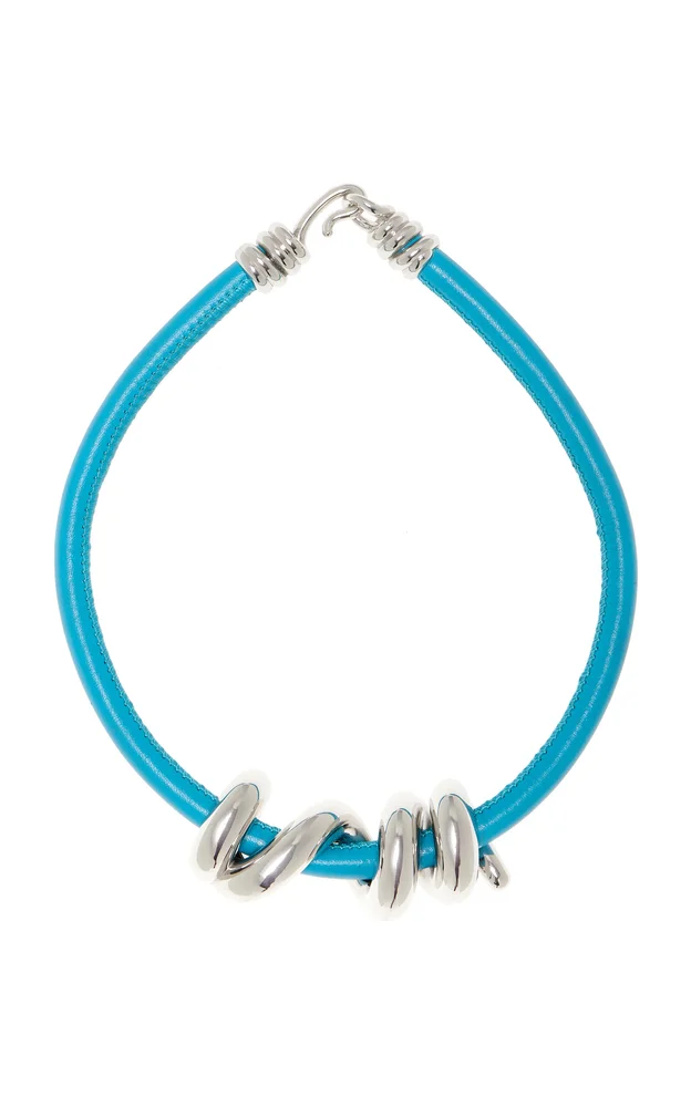 Maxi Vine Sterling Silver, Leather Necklace