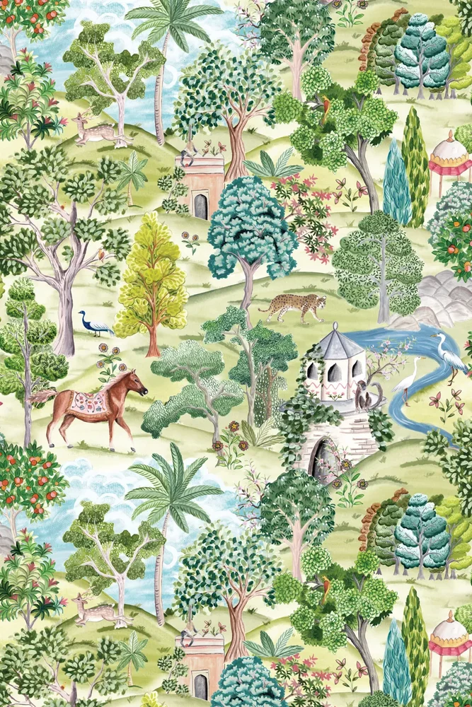 Mystical Garden Botanical Matte Peel-and-Stick Wallpaper