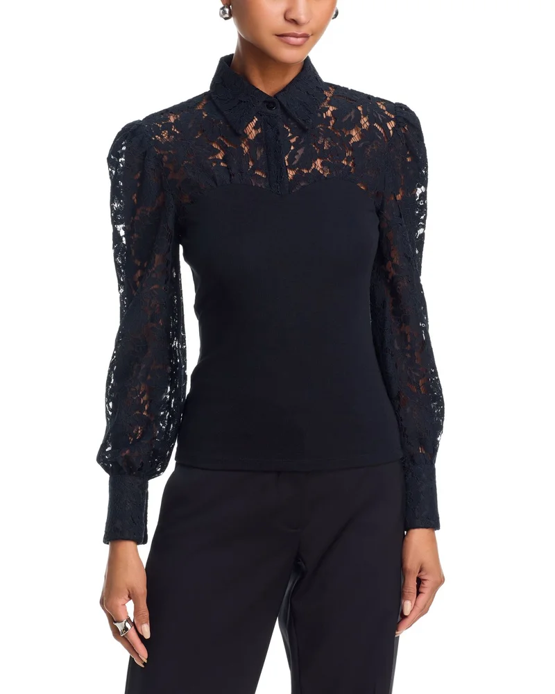 Franny Lace Combo Blouse