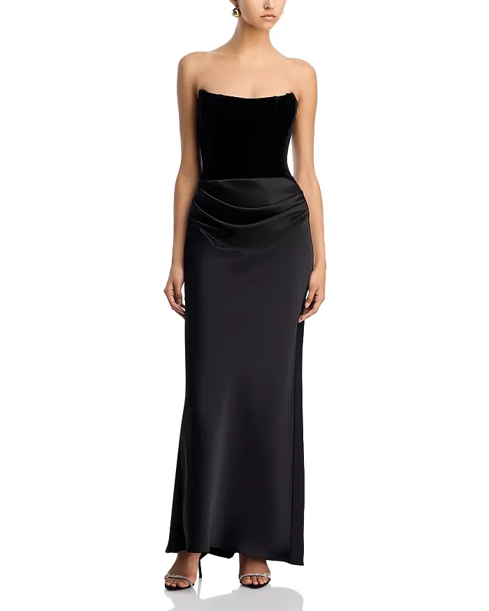 Strapless Velvet Bodice Gown