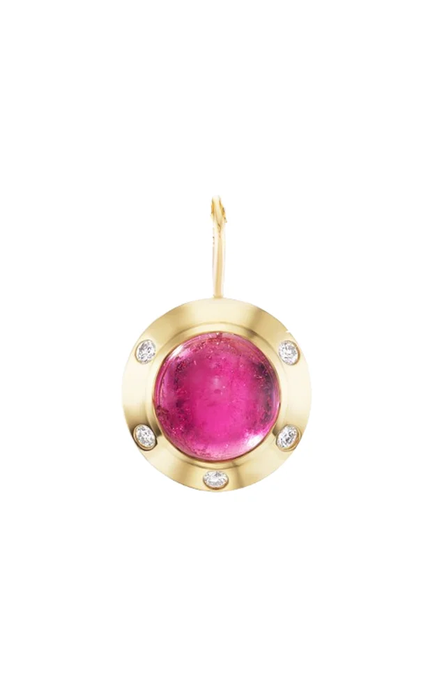Stella 18K Yellow Gold Diamond And Rubellite Pendant