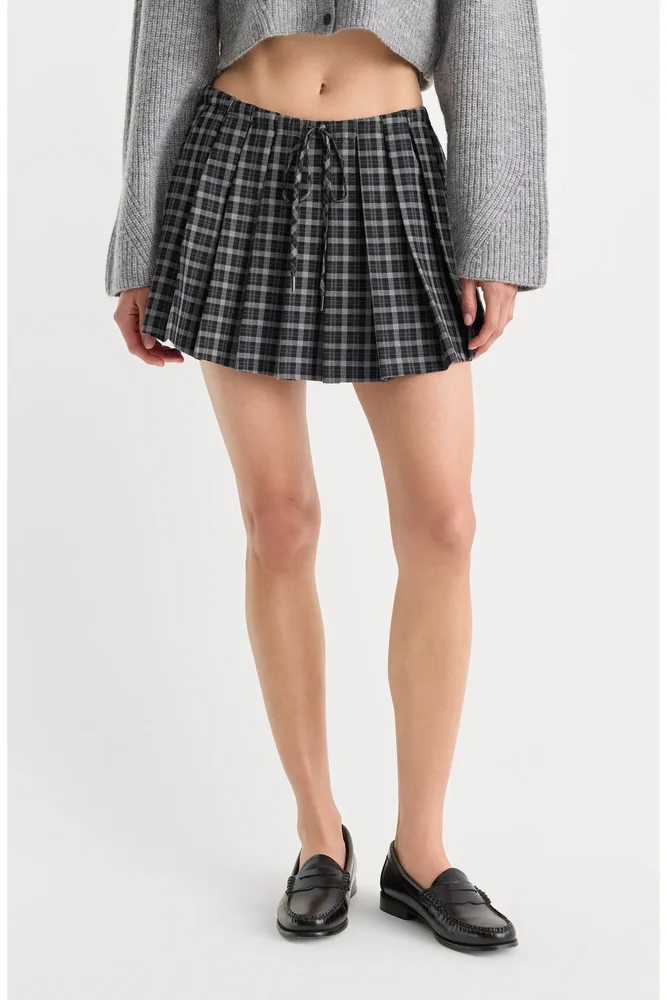 The Pleated Plaid Miniskirt