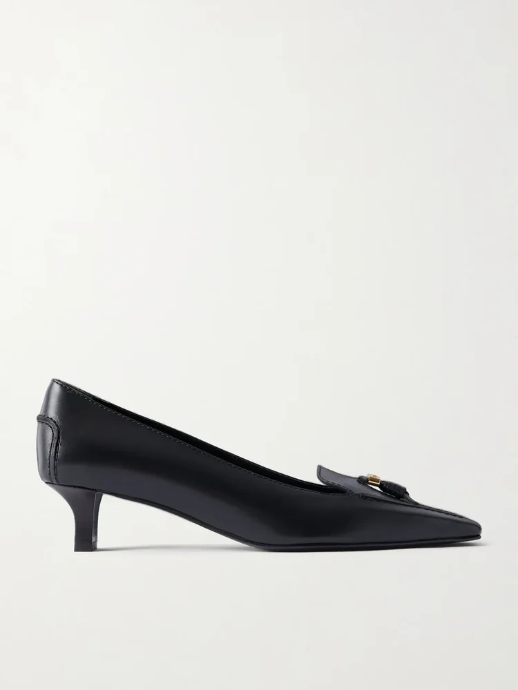 Logo Detailed Leather Pumps