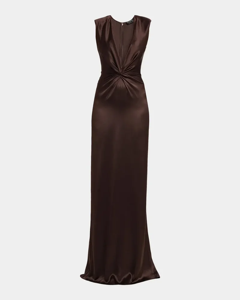 Satin Silk Twist Column Gown