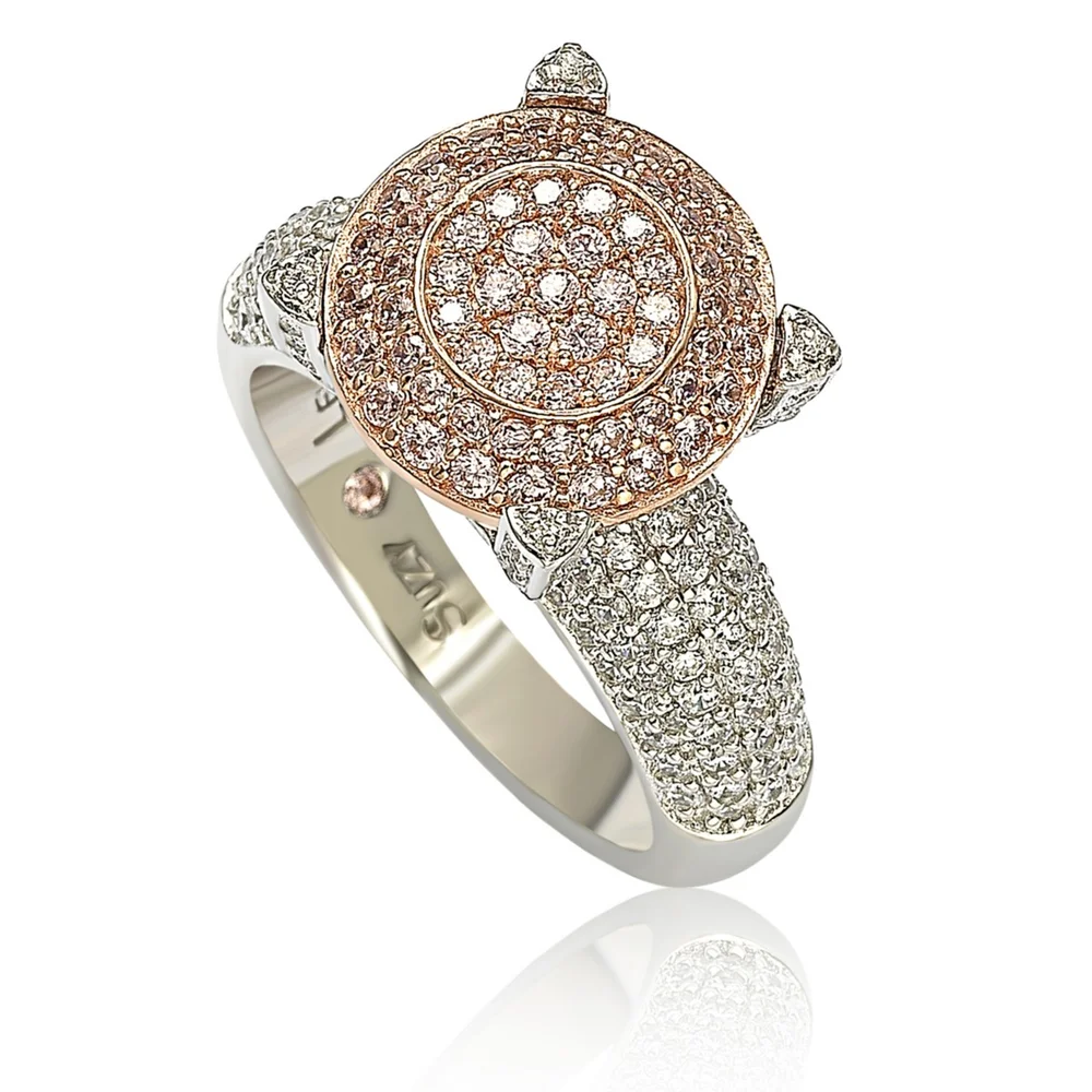 Suzy Levian Sterling Silver Cubic Zirconia Pave Center Stone Ring