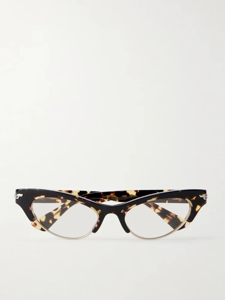 Cat-eye tortoiseshell acetate optical glasses