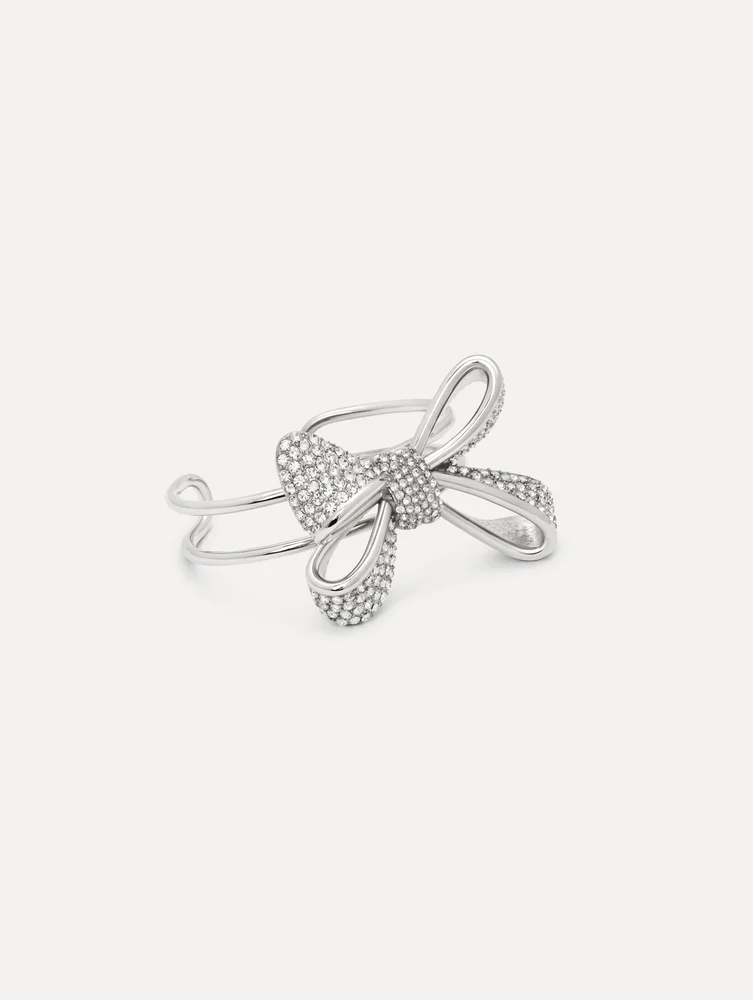 Crystal Pavé Bow Cuff Bracelet