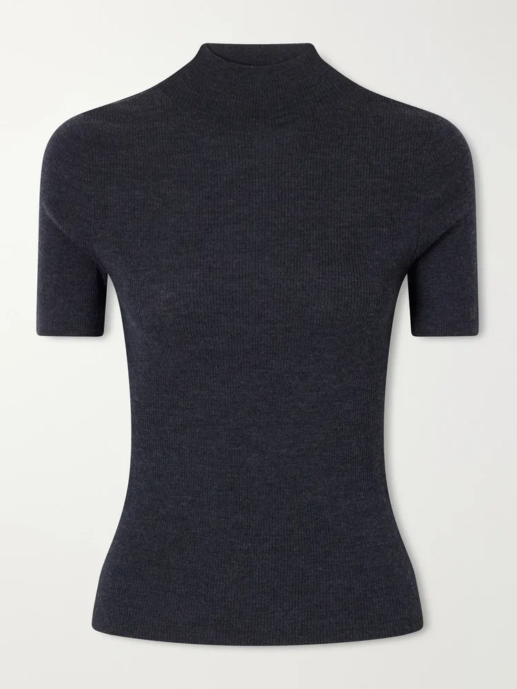 Leenda ribbed merino wool turtleneck sweater