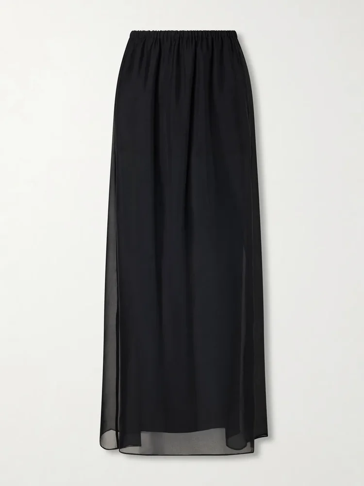 Freya layered silk-chiffon maxi skirt