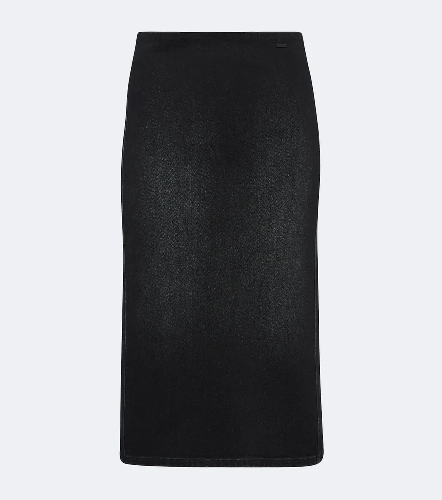 Denim midi skirt