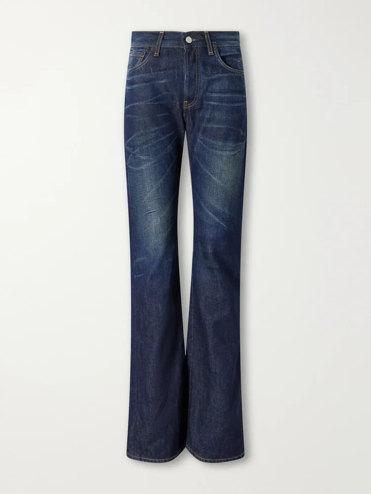 Mid-rise straight-leg jeans
