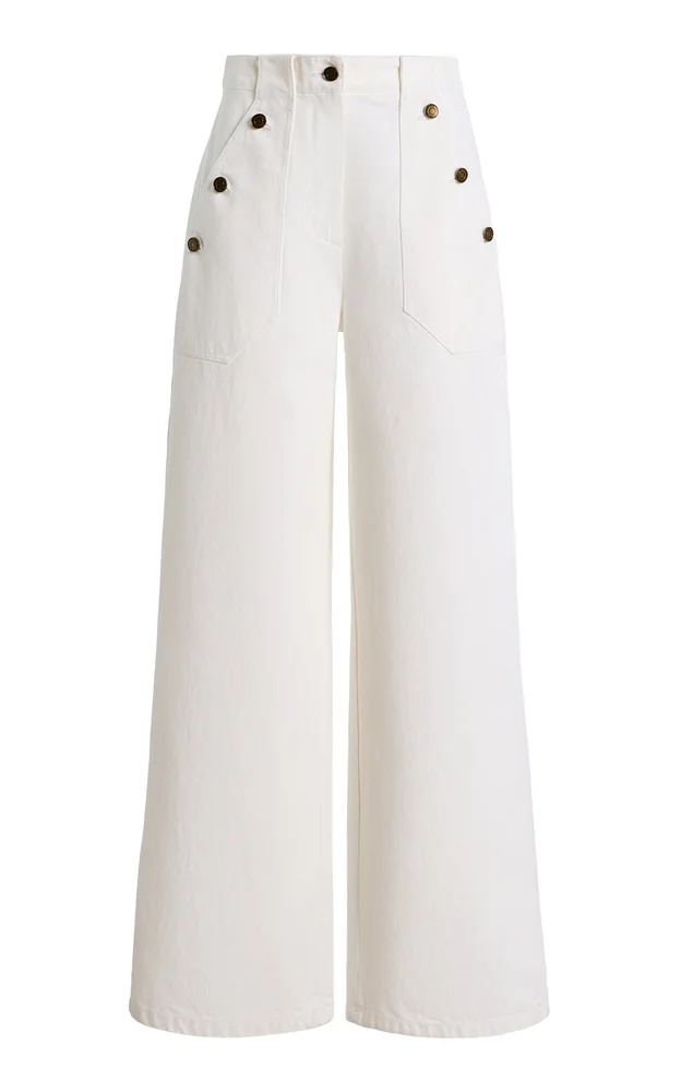 Denim Wide-Leg Trousers